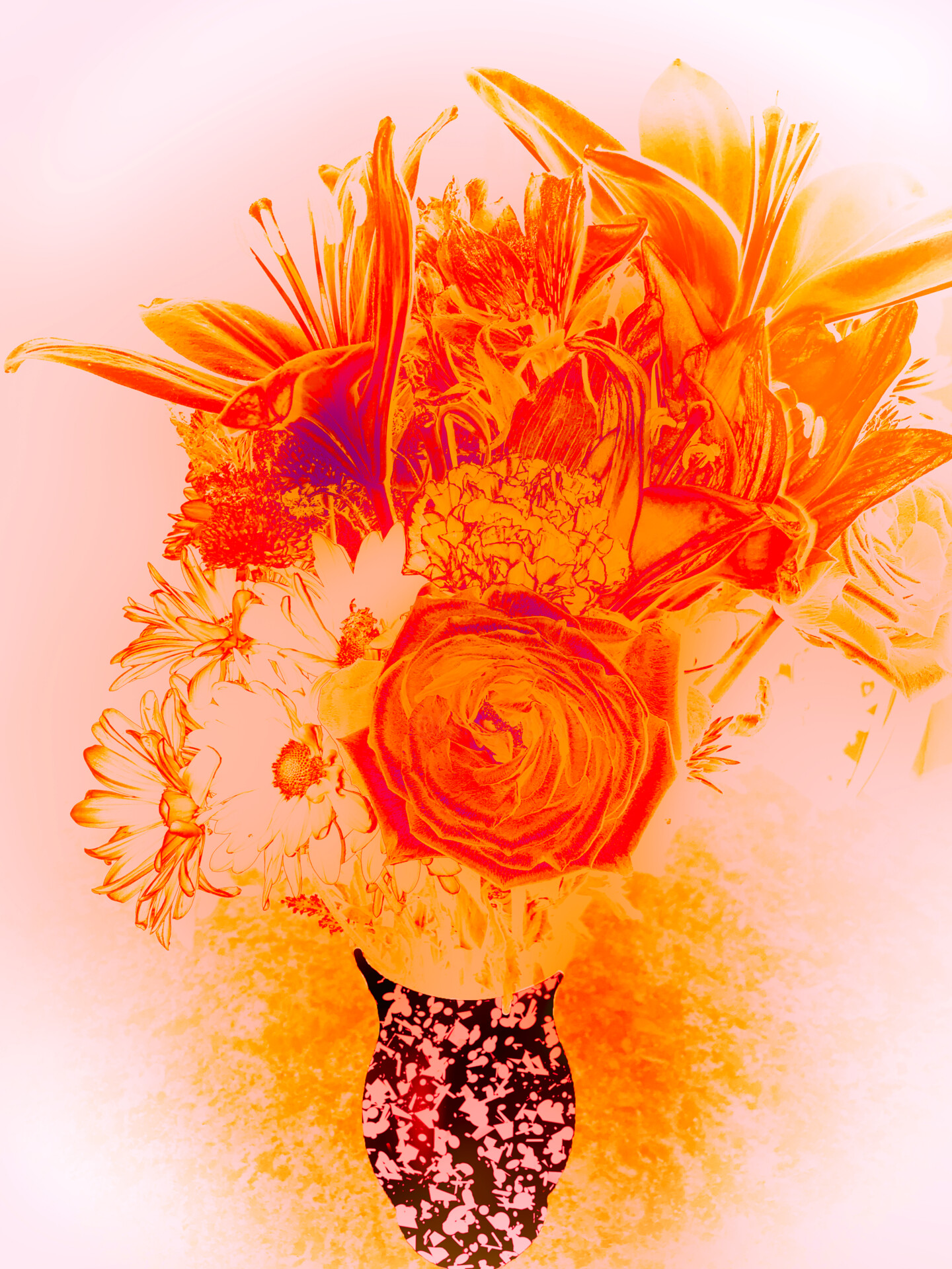 Black Rhino Artwork - The Pastel Bouquet